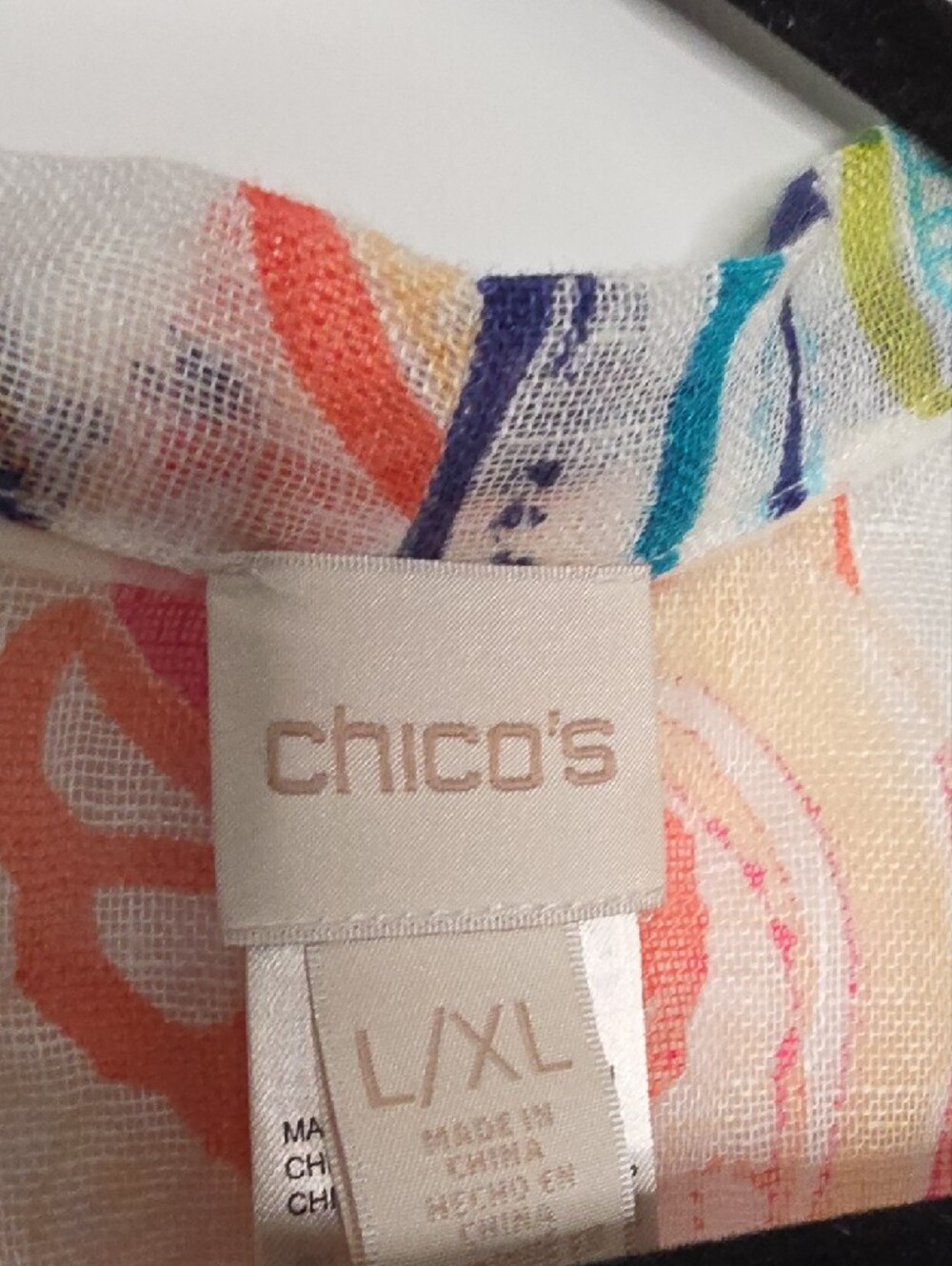 Chico's Multicolor Paisley Open-Front Kimono — Coral, Teal, Navy, Cream - Picture 4 of 5